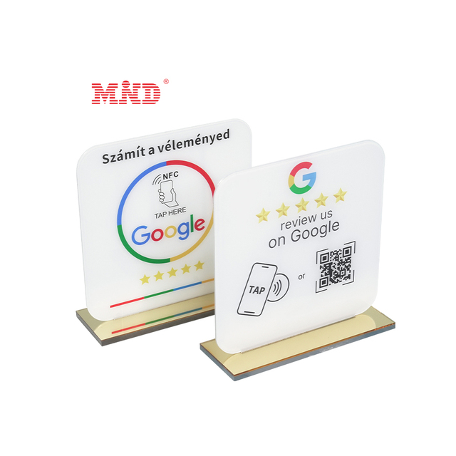 Customizable NFC Acrylic Stand with 13.56Mhz Frequency for QR Code Business Marketing