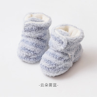 Chaussons-chaussettes chauds et épais pour bébé, antidérapants, à semelle souple, doublés polaire, pour nouveau-nés garçons et filles, collection automne-hiver