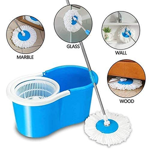Round Head Mopping Set Telescopic Handle <b>Mop</b> Bucket Spin Bucket Household Cleaning Floor Twist <b>Mop</b> for Home - Product Image 2