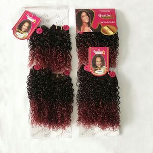 Venta al por mayor de cabello sintético de alta calidad, liso rizado, de una sola trama, onda de agua, corto, 4 paquetes, color natural, 200% de densidad - Product Image 5