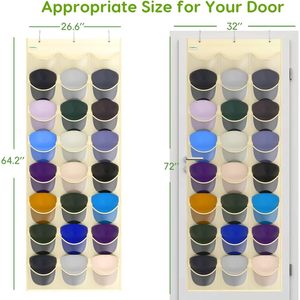 Baseball Hat Rack 24 Pockets <b>Over</b> <b>the</b> <b>Door</b> Organizer Clear Deep Pockets Foldable Design PVC Material for Hat Storage Display - Product Image 5