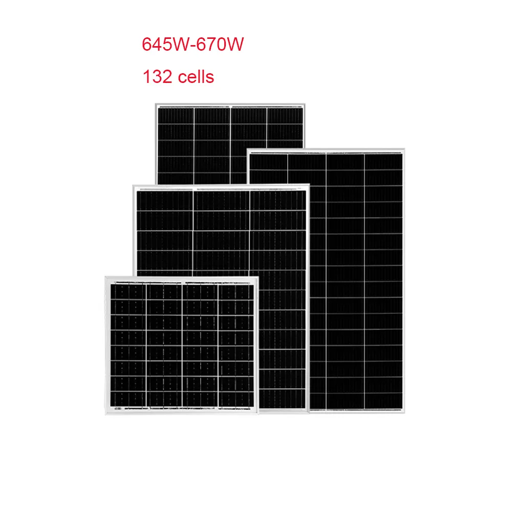 Hot sale high rate solar panel 645w 650w 655w 660w 665w 670 watt high watt solar panel supplier