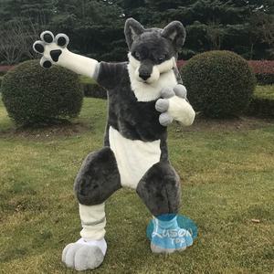 Disfraz de Mascota de Fursuit de lobo peludo largo Traje de personaje adulto <span class=keywords><strong>Disfraces</strong></span> de <span class=keywords><strong>anime</strong></span> - Product Image 1