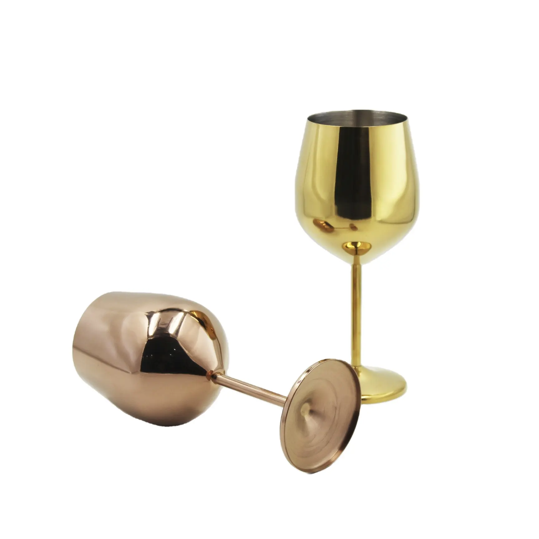 Copper/Gold/Silver Stainless Steel Wine Glass Metal Wine Glasses Champagne Flutes Goblets Martini Cocktail Glass