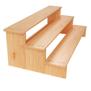 Bamboo Three Tier Display <b>Rack</b> Spice Organizer <b>Kitchen</b> Storage Minimalist Design - Product Image 1