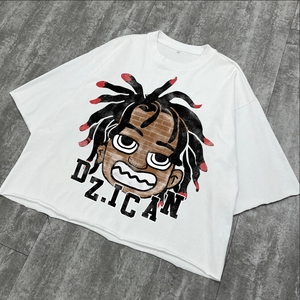 Camiseta gráfica informal de verano de alta calidad, Camiseta de cuello redondo con serigrafía, ropa de calle Unisex de gran tamaño, fabricante de camisetas - Product Image 5