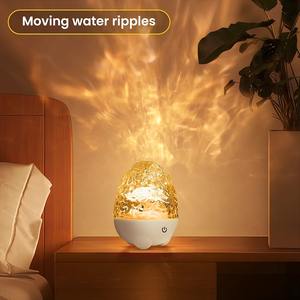 Lámpara Nocturna Dinámica con Forma de Huevo de Dinosaurio Giratorio, 13 Colores Cambiantes, Lámpara Proyector Recargable por USB con Control Táctil y Remoto para Habitación - Product Image 2