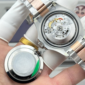 Montres mécaniques automatiques 40 mm en métal doré avec lunette cannelée, cadran vert olive, <span class=keywords><strong>montre</strong></span> de luxe pour homme en or rose, modèle Président - Product Image 5