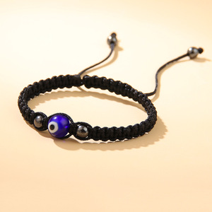 Nime Evil Eye <b>Bracelet</b> Black <b>Rope</b> Hand Knitted Women's Jewelry Gift Souvenirs - Product Image 4