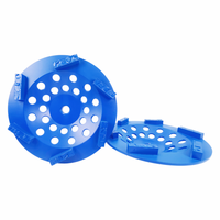PANGU Disque de meulage diamanté évasé à 6 segments, 7 pouces, PCD fendu, abrasif fin, épaisseur 10 mm, pour sols en béton et époxy