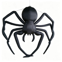 Modèle d'araignée gonflable géante noire suspendue, grande araignée à huit pattes pour la décoration d'Halloween et d'événements festifs