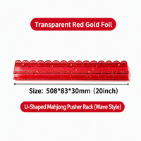 Règle de mélange de tuiles de mahjong en acrylique rouge avec paillettes dorées, style américain, pour Halloween et Noël