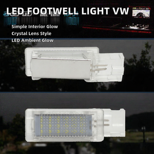 Lampe LED pour l'espace des pieds de voiture, lentille en cristal, Plug and Play, éclairage intérieur pour VW Golf Bora Fox Polo Jetta T-Cross, boîte à gants - Product Image 2