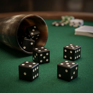 Auténtico Juego de Dados de Cuerno Negro Hechos a Mano, Dados Vikingos para RPG, Dados Medievales para Reenactamiento, Dados Históricos para Juegos, Proveedor Mayorista - Product Image 3