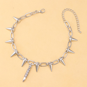 Punk Spike Necklace Zinc Alloy <b>Cross</b> Angel Skull Pendant Clavicle <b>Chain</b> Party Jewelry - Product Image 4