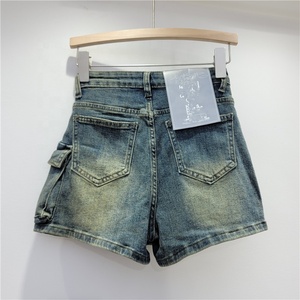 New Design Vintage Blue <strong>Black</strong> Washed Denim <strong>Skorts</strong> Women High Waist Sexy Jean Shorts Ladies Designer Asymmetrical Mini Skirts - Product Image 6
