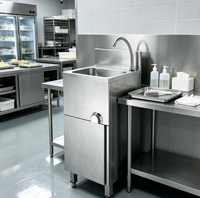 Station de lavage des mains mains libres en acier inoxydable 304, lavabo de cuisine autonome