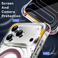 Nouvelle coque de téléphone transparente anti-collision pour iPhone 12 13 14 15 16 17 18 Pro Max, avec charge magnétique, en plastique