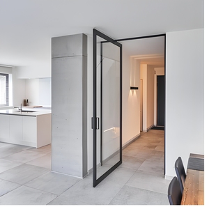 Portes pivotantes élégantes en aluminium, portes <span class=keywords><strong>d</strong></span>'<span class=keywords><strong>entrée</strong></span> extérieures modernes, coupe-vent et insonorisées pour villas <span class=keywords><strong>de</strong></span> luxe, hôtels, résidences et commerces - Product Image 4