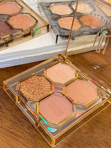 ظلال عيون بأربعة ألوان للبشرة الداكنة بالجملة، باليت ظلال عيون تجميلية سائبة، مستحضرات تجميل نباتية عضوية، باليت ظلال عيون لامعة - Product Image 5