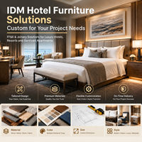 Meubles d'hôtel en bois massif IDM, solutions d'aménagement intérieur FF&E, charpente fixe sur mesure, ensembles de meubles pour hôtel-appartement
