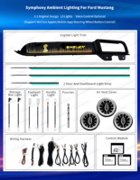 Kit d'éclairage d'ambiance intérieur LED 256 couleurs Symphony pour Ford Mustang 2015-2023 - Accessoires de bande lumineuse d'ambiance
