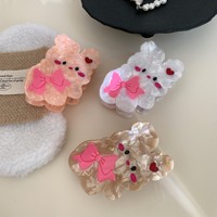 YJL NOUVEAU Mignonnes pinces à cheveux en acétate colorées en forme de lapin avec nœud, style dessin animé, pour femmes, accessoires de mode coréens pour filles