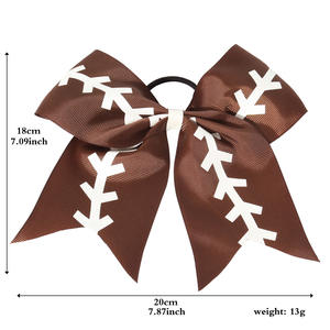 Elastici per Capelli con Fiocco per Bambini - Accessori per Capelli Artigianali in Poliestere a Tema <span class=keywords><strong>Calcio</strong></span> - Product Image 4