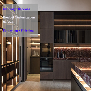 Progetto Villa Australiana: Set Completo di Mobili da <span class=keywords><strong>Cucina</strong></span>, Isola e Pensili in Melaminico, Design <span class=keywords><strong>Cucina</strong></span> con Top in Marmo - Product Image 1