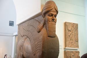 Escultura de Piedra de Asiria Personalizada de Cinco Patas, Toro León con Alas, Esfinge - Product Image 6