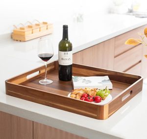 Giá Nhà Máy Thấp Bằng Gỗ Phục Vụ Khay Với Xử Lý Mộc Mạc Ottoman Khay Cho Nhà Bếp Truy Cập Bàn Cà Phê - Product Image 5