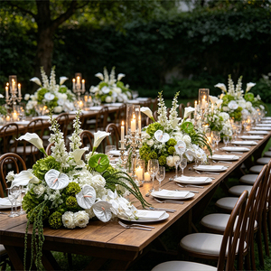 Arreglo Floral de Lirios Calla Blancos Realistas Estilo Bosque, Decoración Moderna para Jardín, Bodas y Mesas de Restaurante - Product Image 4