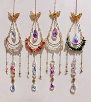 Attrape-rêves en cristal de quartz rose en forme de lune, breloques suspendues pour voiture, attrape-soleil en améthyste, cadeaux de mariage pour invités, souvenirs