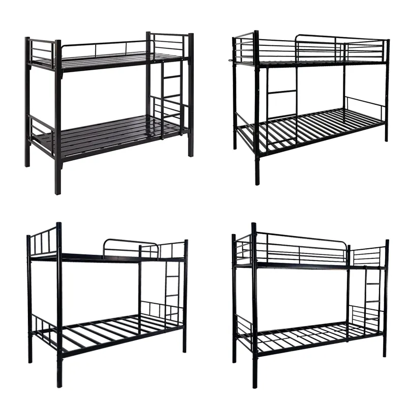 Dormitory Metal Bunk Bed School Metal Bed Frame With Ladder School Furniture Adult Kids Metal Bed