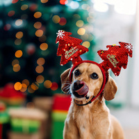 Serre-tête de Noël Pawsun pour animaux de compagnie, motif flocon de neige en feutre, style dessin animé, pour chats et chiens, décorations de fête de fin d'année