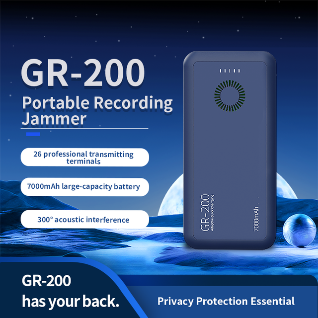 3 Meters Sound Source 70db Acoustic Interference Portable Recording Jammer With Power Bank
