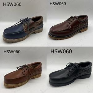 Zapatos Mocasines Estilo Cordones Encerados LXG, Mercado Español, Suela de Goma Gruesa, Color Marrón/Azul/Negro, Zapatos Náuticos para Caminar, HSW060 - Product Image 6