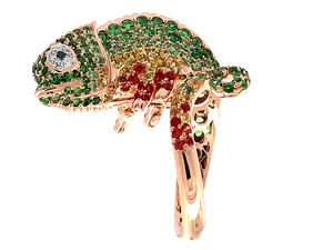 Classic Women's 18K Gold Plated <b>Brass</b> Jewelry Durable Big Zircon Animal <b>Ring</b> for Weddings Engagements Parties - Product Image 2