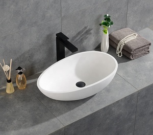 Lavabos de Pared de Acrílico Ovalados de Alta Calidad para Baño, con Desagüe, Diseño Moderno, Hechos en China FW-2216 - Product Image 5
