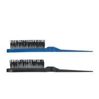Brosse à cheveux pour coiffure, à picots, en nylon, avec manche en queue de rat, disponible en plusieurs couleurs, vente en gros