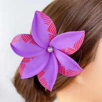 Bunga Tiare Foam dengan Mutiara Putih, Hiasan Rambut Bunga Tiare 3,3 inci / Gardenia Tahiti, Bunga Tiare Pinwheel untuk Tarian Hula Hawaii