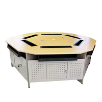Dernier modèle de mobilier de laboratoire scolaire pliable en bois Ensemble de bureau d'ordinateur pour huit étudiants avec support de processeur à vendre