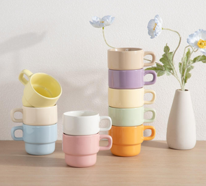 Pastel Stackable Ceramic <b>Mug</b> Custom Print Logo Promotional Advertising Gift Cup Bulk Wholesale Gift <b>Box</b> Supermarket Supply - Product Image 1