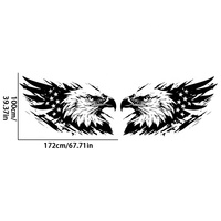 Lot de 2 autocollants de voiture en vinyle imperméables et résistants aux rayures avec motif aigle pour bas de caisse automobile