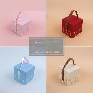 Boîte d'emballage vide personnalisée en or pour mariage, carrée, blanche, à main, pour chocolat, bonbons, parfum, boîte cadeau tendance - Product Image 5