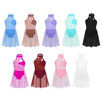 Costume de Ballet sans manches en mousseline de soie pour enfant, robe de danse contemporain, nordique et moderne, avec cage, dos nu,