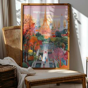 <span class=keywords><strong>ภาพ</strong></span><span class=keywords><strong>วาด</strong></span>ตกแต่งสถาปัตยกรรมทางศาสนาที่มีสีสันสำหรับตกแต่งอาคารหลักใน<span class=keywords><strong>ประเทศไทย</strong></span>แบบเน้นทิวทัศน์ - Product Image 2