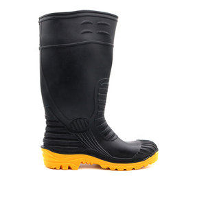 <span class=keywords><strong>Stivali</strong></span> <span class=keywords><strong>da</strong></span> <span class=keywords><strong>Pioggia</strong></span> in PVC Nero Antiscivolo Resistenti a Olio Acidi e Alcali Impermeabili Antiforatura con Punta in Acciaio - Product Image 4