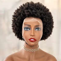 Perruque 100% Cheveux Humains Bouclés Courts 4C Afro Kinky avec Texture 4C et Ligne de Cheveux Naturelle, Sans Colle, Pas Cher