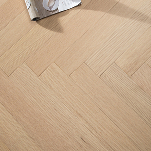 Plancher en bois d'ingénierie à chevrons de 15 mm, multicouche, en chêne blanc lisse, qualité AB, non toxique, durable, à clipser, conforme à la norme IEC62321, pour sous-sol - Product Image 2